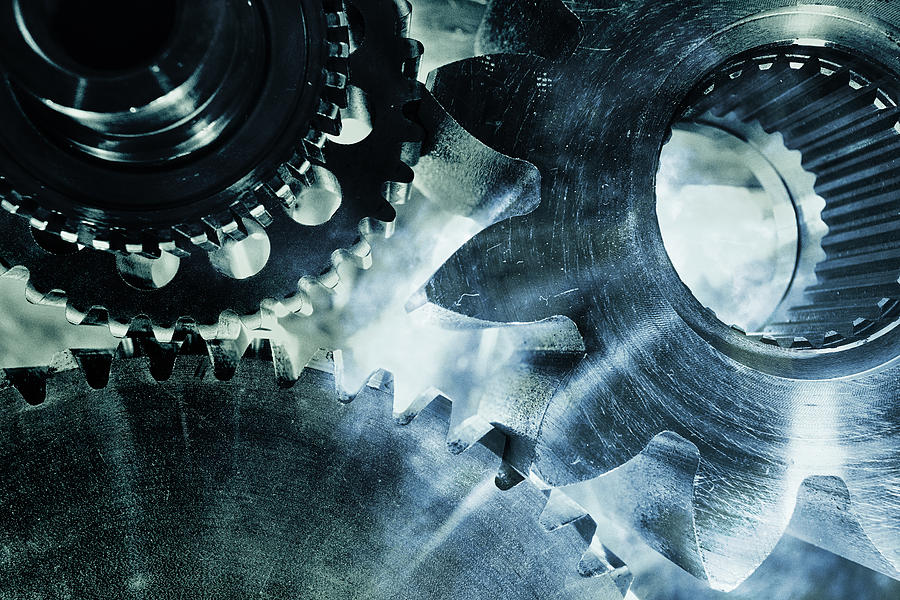 Gears Photograph - Gears And Cogwheels by Christian Lagereek