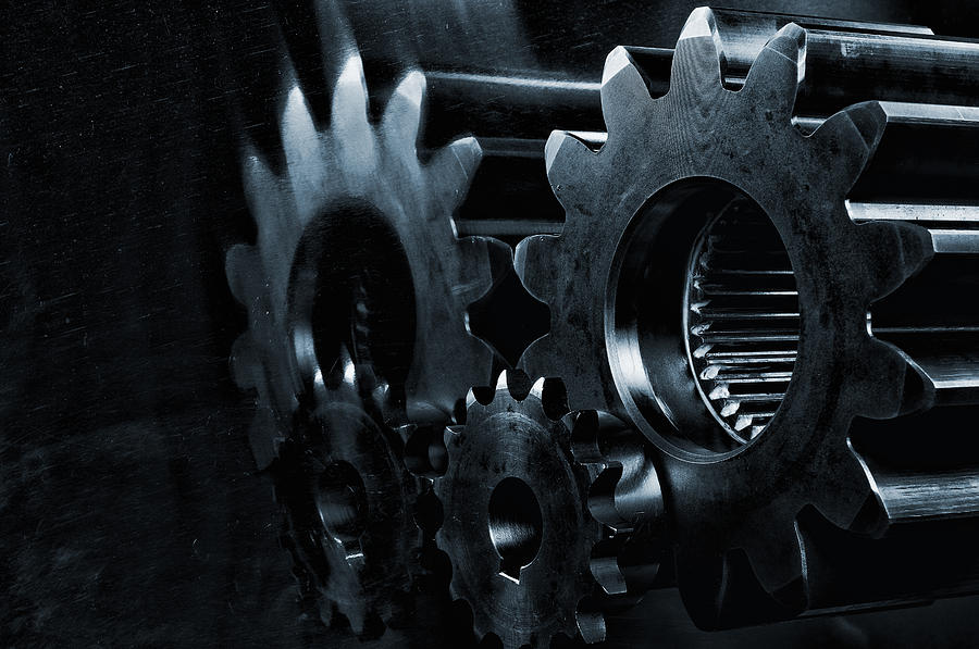 Gears Photograph - Gears And Cogwheels In High Definition by Christian Lagereek