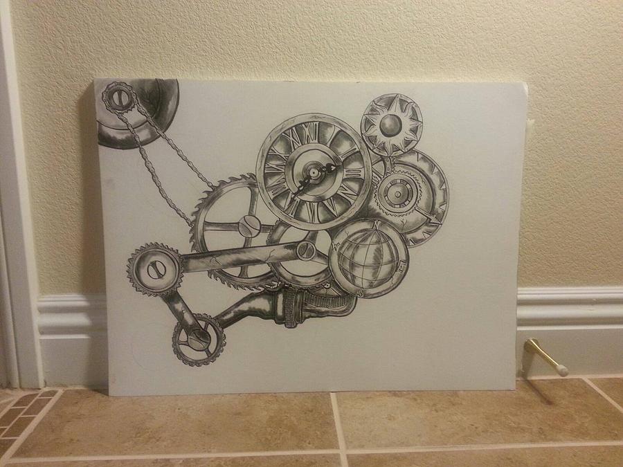Gears Drawing by Kristin Smith