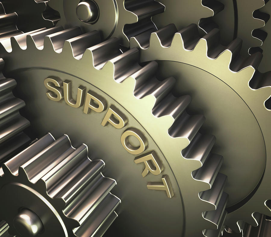 Gears With The Word support Photograph by Ktsdesign