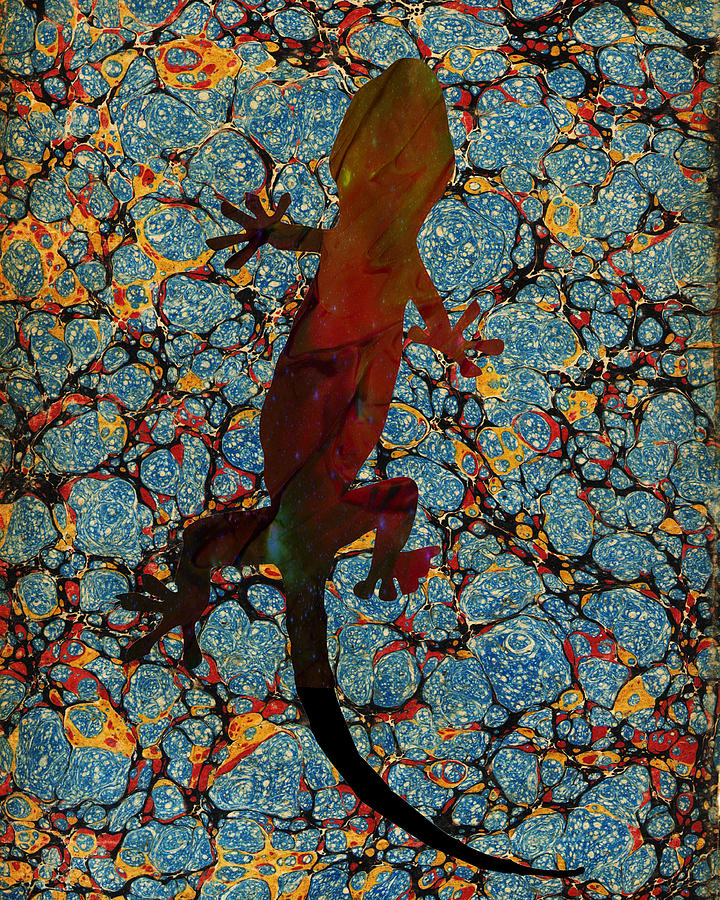 Gecko Painting by Celestial Images