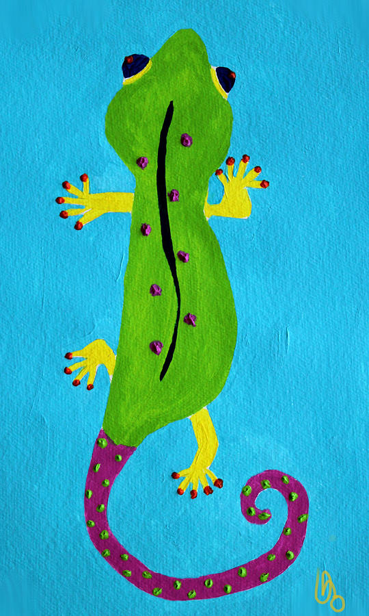 Gecko Gecko Painting by Deborah Boyd