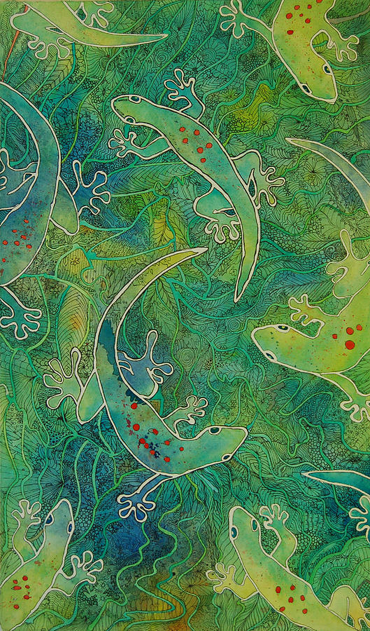 Gecko Magic Painting by Terry Holliday