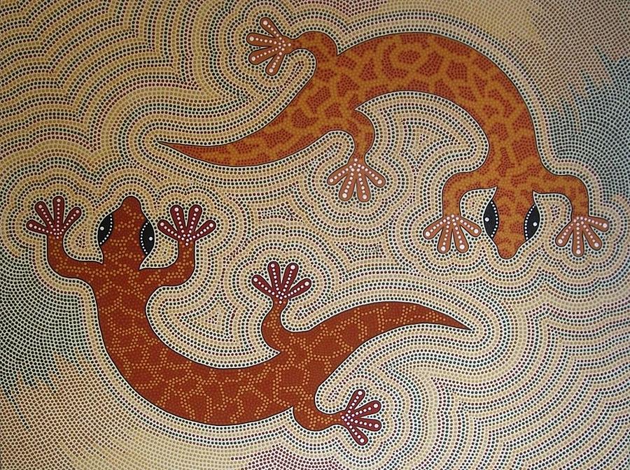 Australia Painting - Geckos Dance by David Mayers