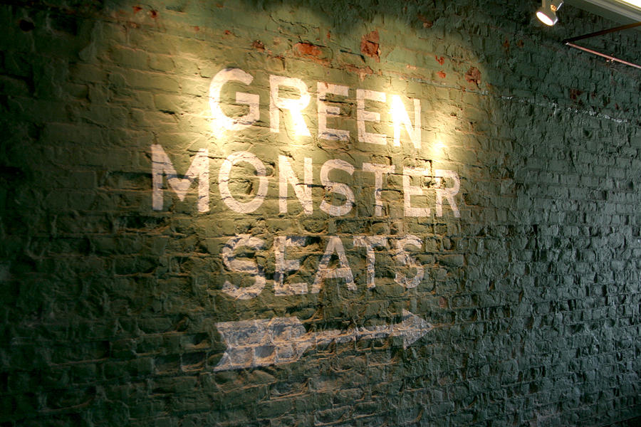 Baseball Photograph - Geen Monster Seats Sign by Kathy Hutchins
