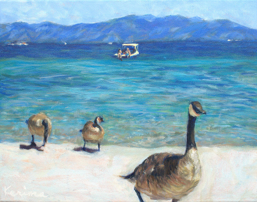 Geese at Tahoe Painting by Kerima Swain