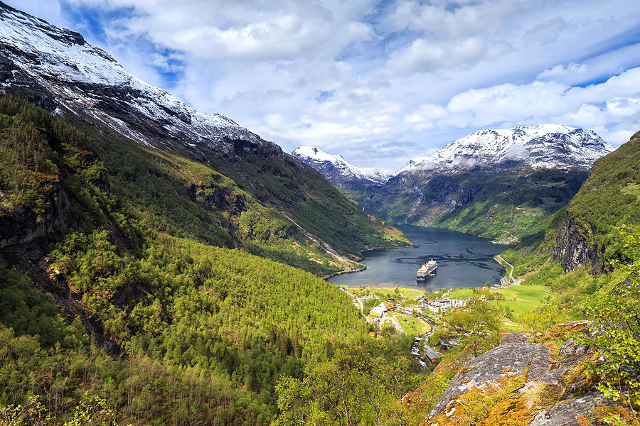 Geiranger Fjord View From Flydalsjuvet Photograph by Alex Galiano ...