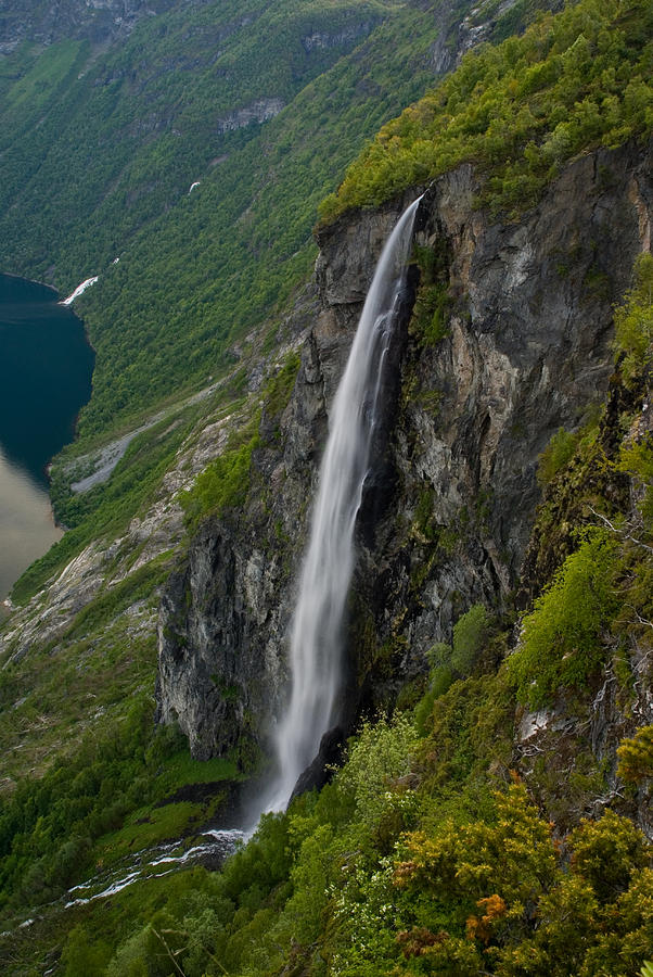 Waterfall Photograph - Geirangerfjord Waterfall by Benjamin Reed