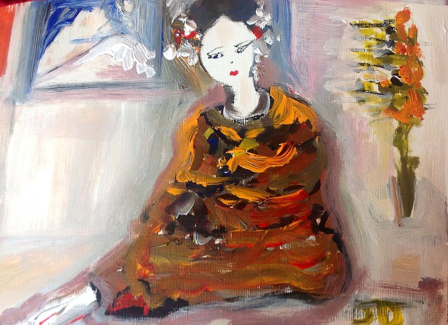 Geisha in a blanket  Painting by Judith Desrosiers
