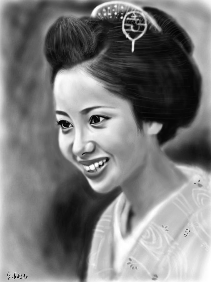 Ipad Painting - Geisha No.122 by Yoshiyuki Uchida Ipad Painting - Geisha No.122 by Yoshiyuki Uchida