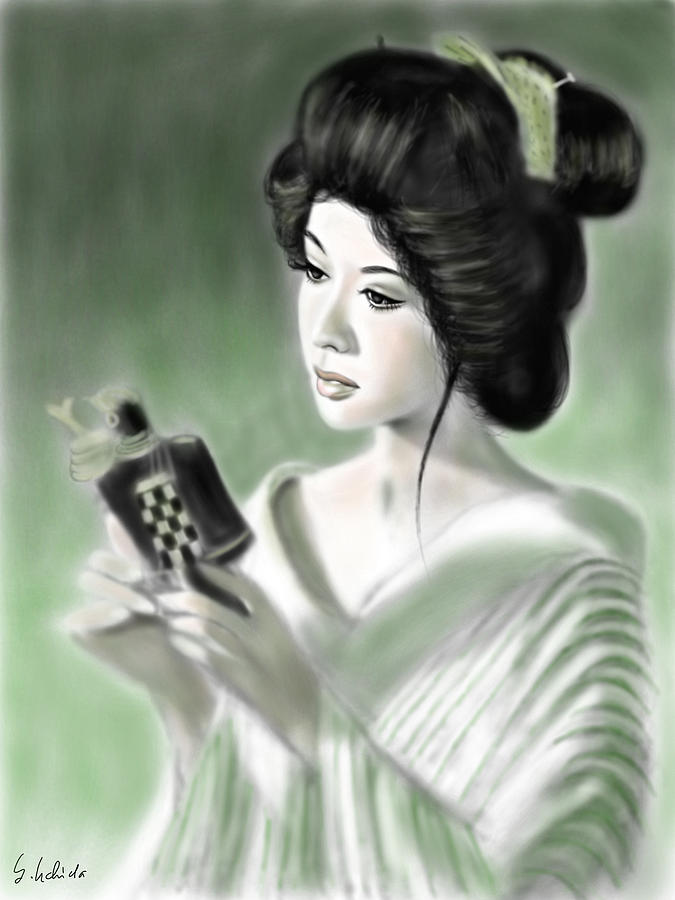 Ipad Painting - Geisha No.153 by Yoshiyuki Uchida Ipad Painting - Geisha No.153 by Yoshiyuki Uchida