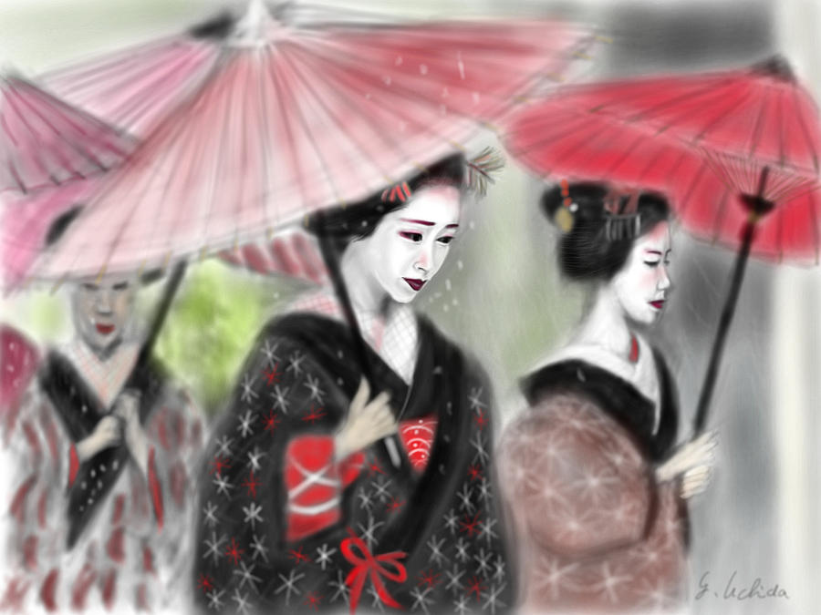 Geisha No.3 Painting by Yoshiyuki Uchida Geisha No.3 Painting by Yoshiyuki Uchida