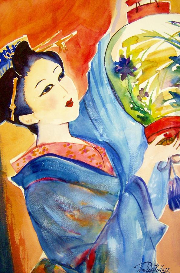 Geisha Watercolor My Way Painting by Tf Bailey
