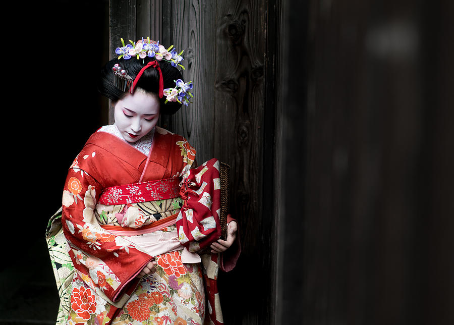 Geisha wearing a beautiful kimono Photograph by Andresr
