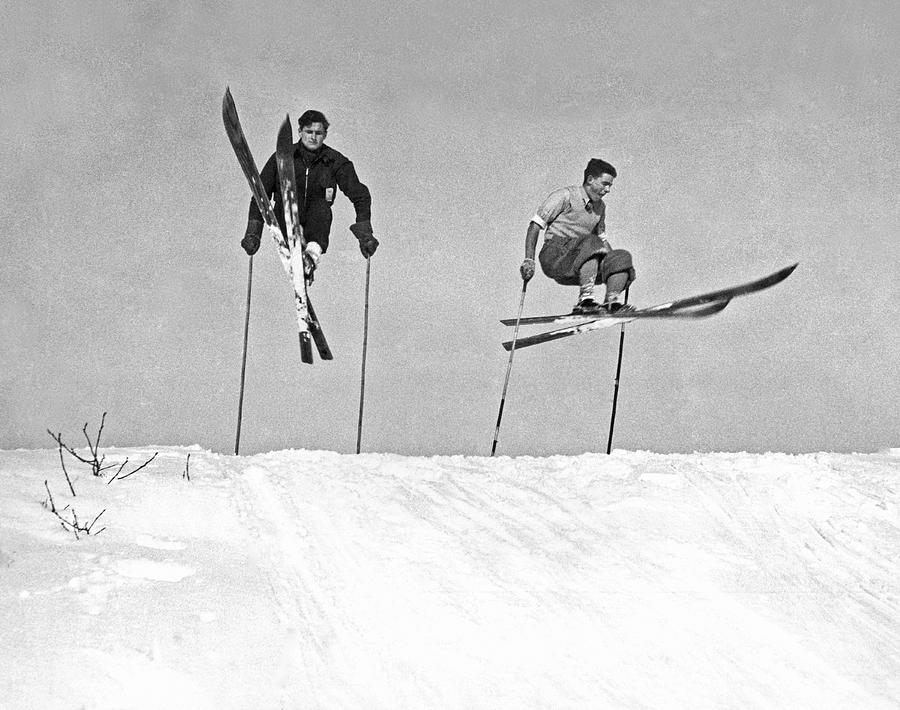 Athlete Photograph - Gelandesprungs In St-Sauveur by Underwood Archives
