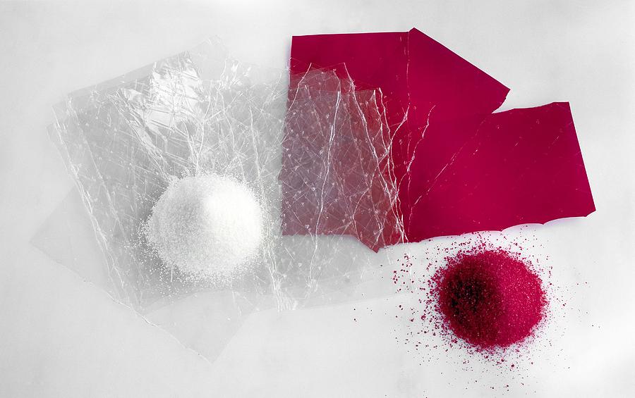 Still Life Photograph - Gelatin powder and sheets by Science Photo Library