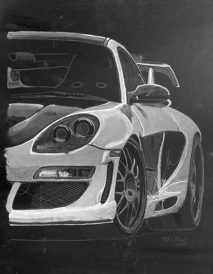 Gemballa Porsche left Painting by Richard Le Page