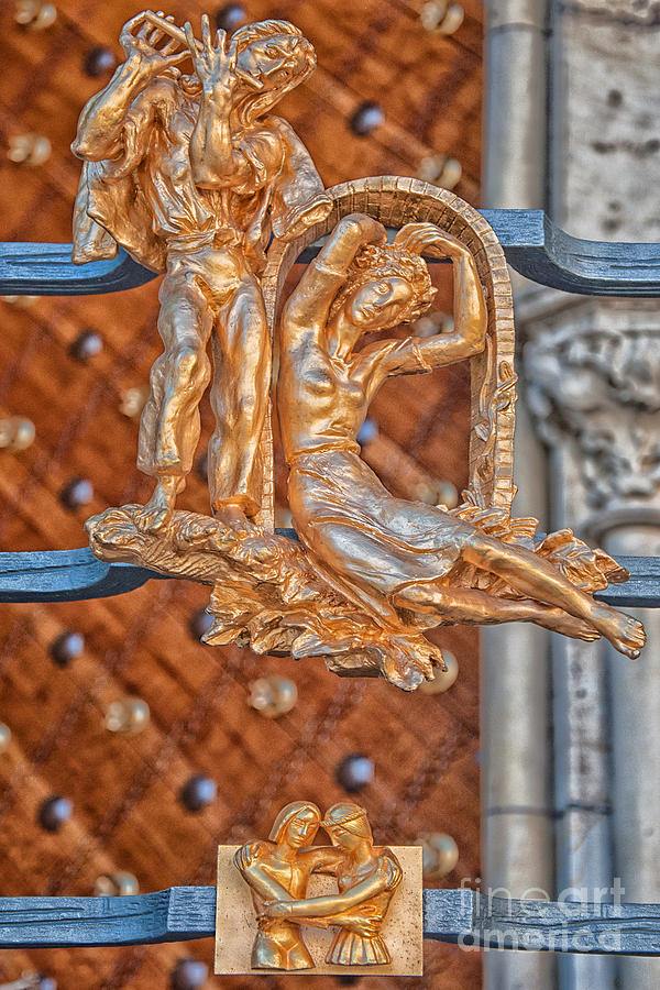 Sign Photograph - Gemini Zodiac Sign - St Vitus Cathedral - Prague by Ian Monk