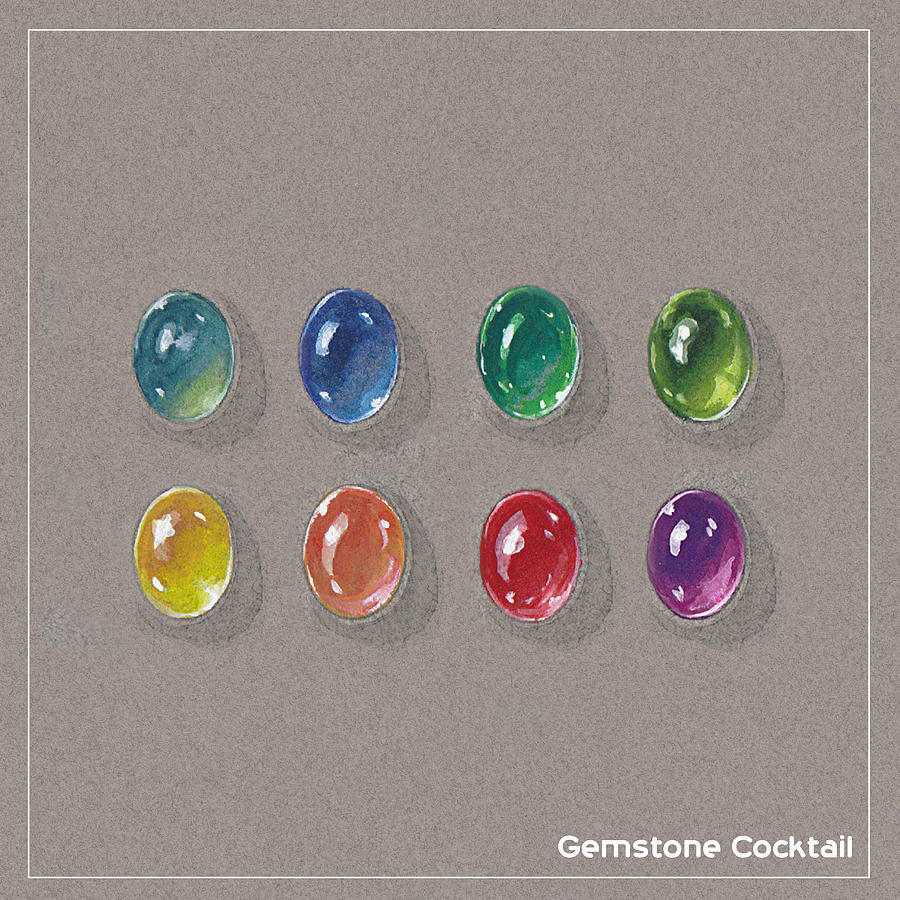 Emerald Painting - Gemstone Cocktail by Marie Esther NC Emerald Painting - Gemstone Cocktail by Marie Esther NC