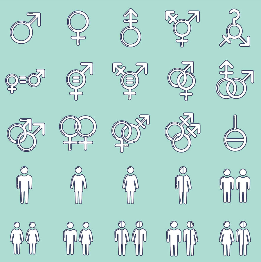 Gender / Sexuality Line Icon Drawing by Jon Wightman