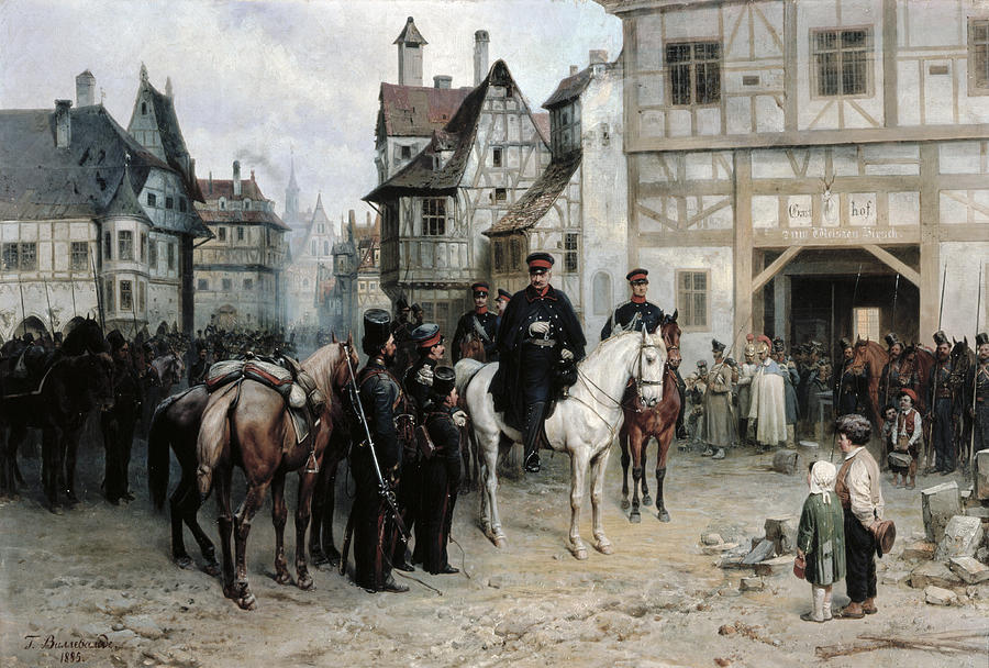General Blucher 1742-1819 With The Cossacks In Bautzen, 1885 Oil On Canvas Photograph by Bogdan Willewalde
