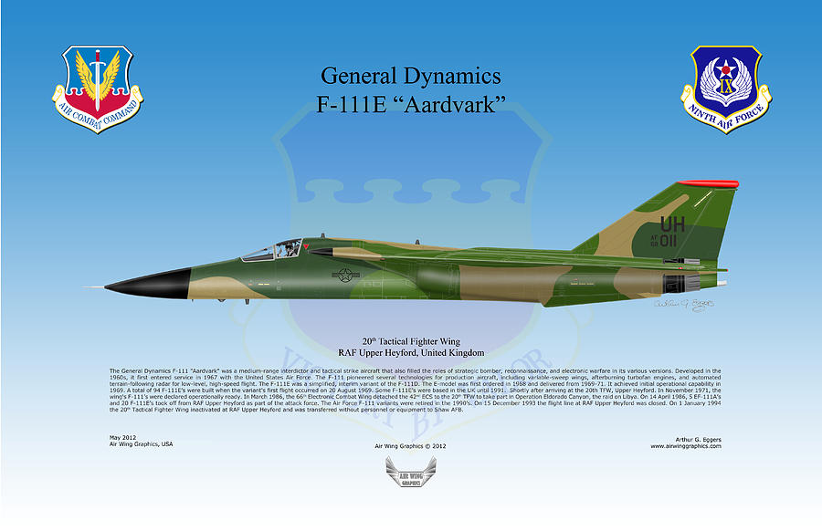 General Dynamics F-111E Aardvark Digital Art by Arthur Eggers