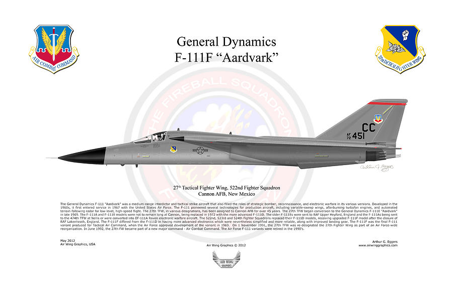 Airplane Digital Art - General Dynamics F-111F Aardvark by Arthur Eggers