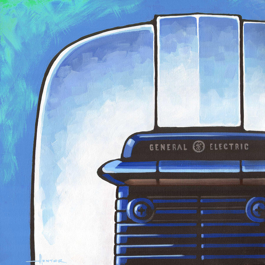 General Electric Toaster - blue Painting by Larry Hunter