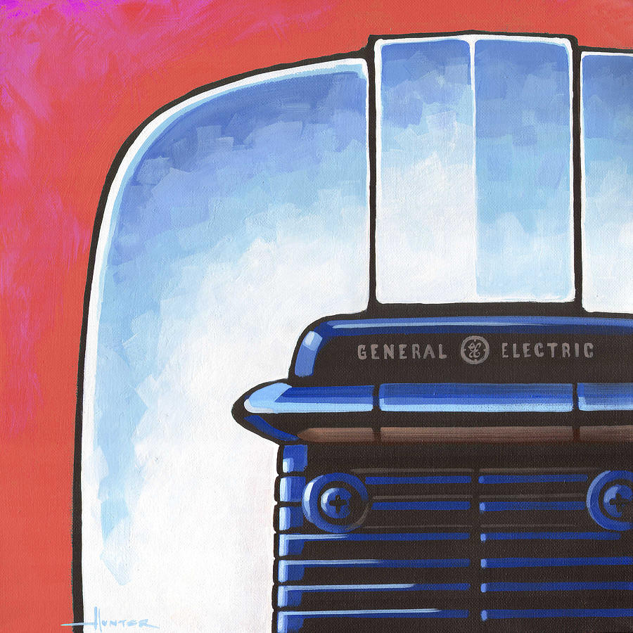 General Electric Toaster - red Painting by Larry Hunter