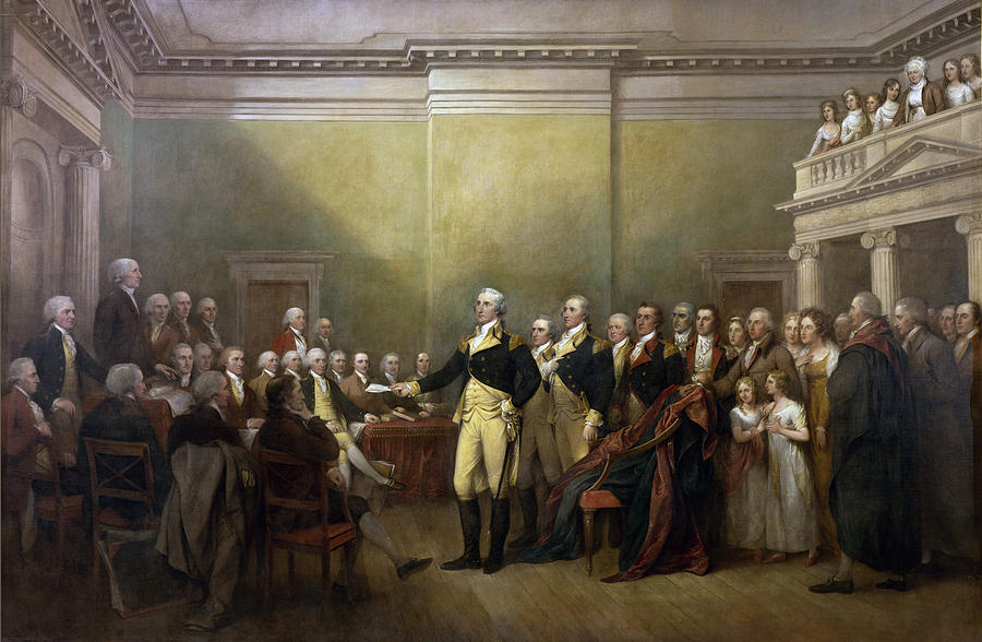 John Trumbull Digital Art - General George Washington Resigning His Commission by John Trumbull