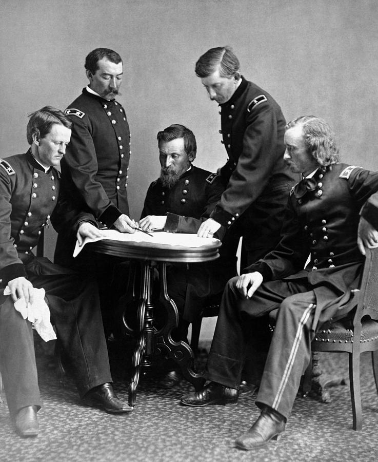 Philip Sheridan Photograph - General Philip Sheridan And His Staff  by War Is Hell Store