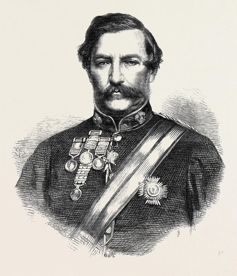 General Sir Robert Napier K.c.b. And G.c Drawing by English School