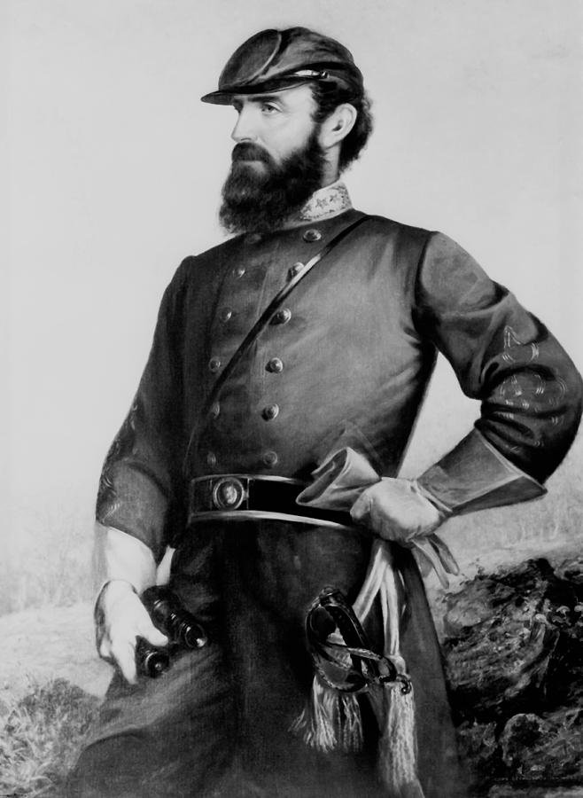 Black And White Painting - General Thomas Stonewall Jackson by Mountain Dreams