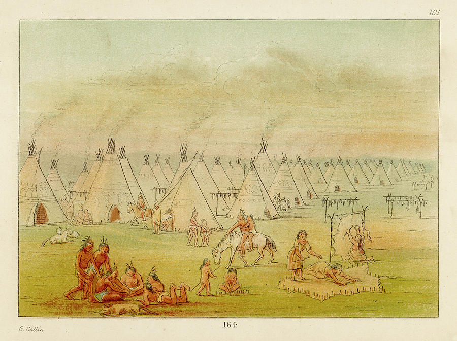 General View Of A Comanche Village Drawing by Mary Evans Picture