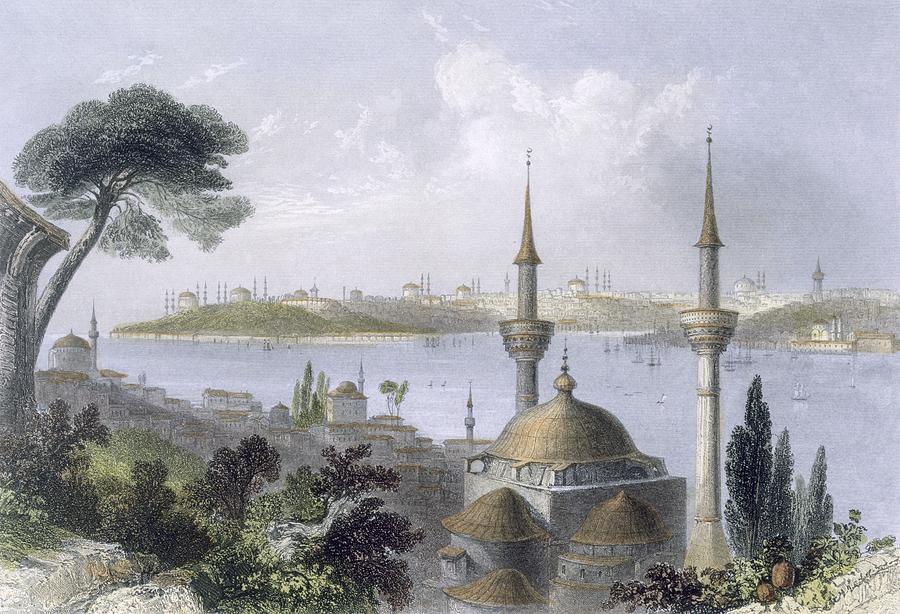 Turkey Painting - General View Of Constantinople by William Henry Bartlett