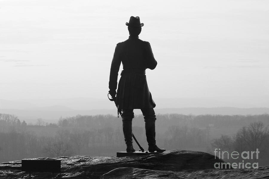 General Warren Overlooking Gettysburg Battlefield  1295 Photograph by Jack Schultz