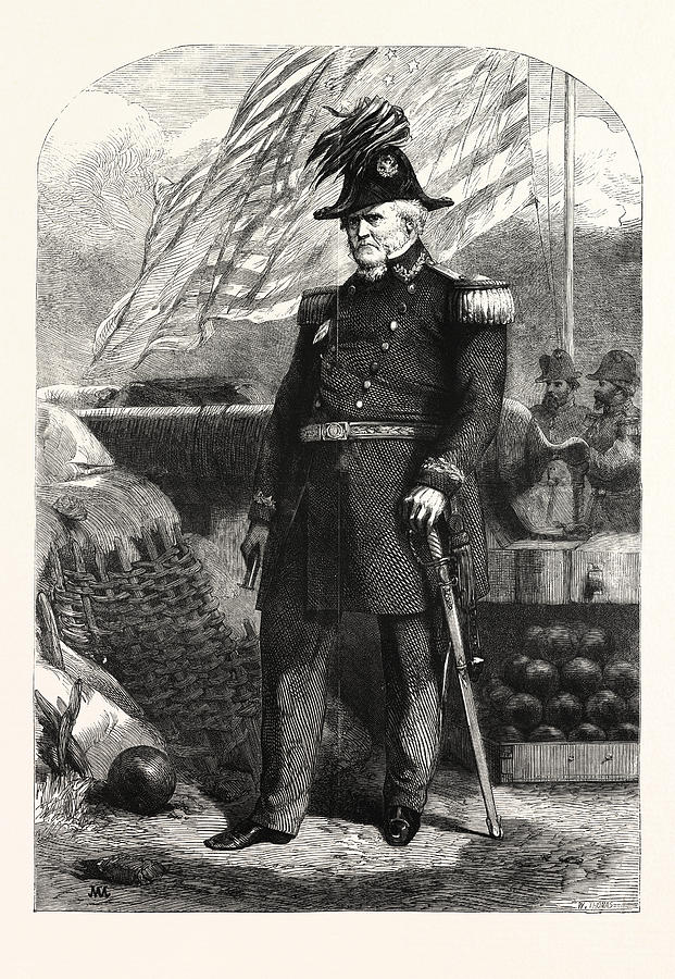 General Winfield Scott Commanderinchief Of The United Drawing by