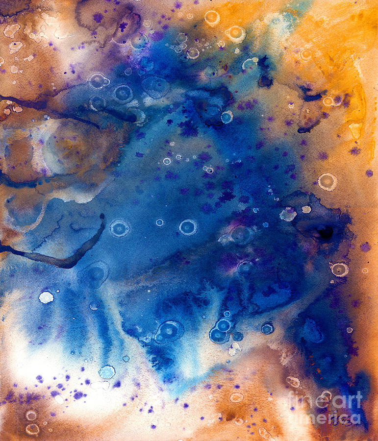 Abstract Painting - Genesis in Sapphire by Rosemary Craig
