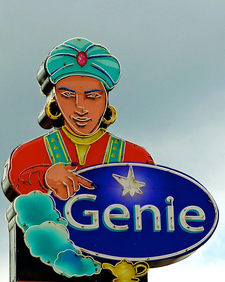 Genie Neon Sign Photograph by Kristina Deane