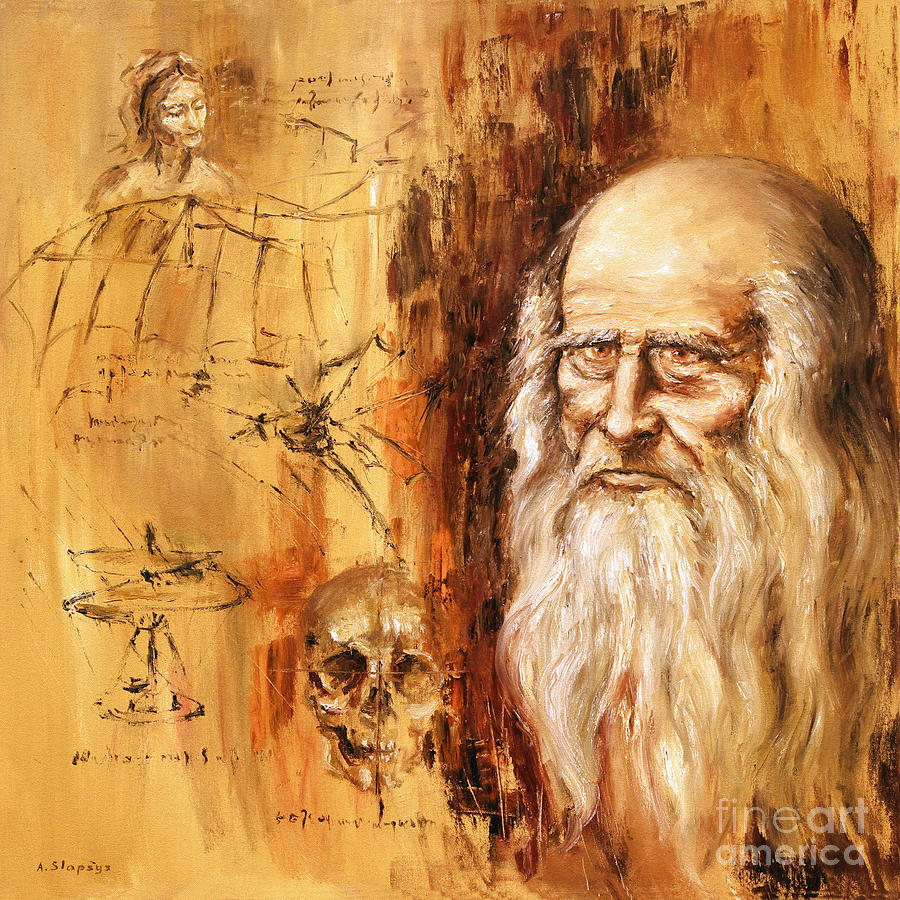 Genius   Leonardo da Vinci Painting by Arturas Slapsys