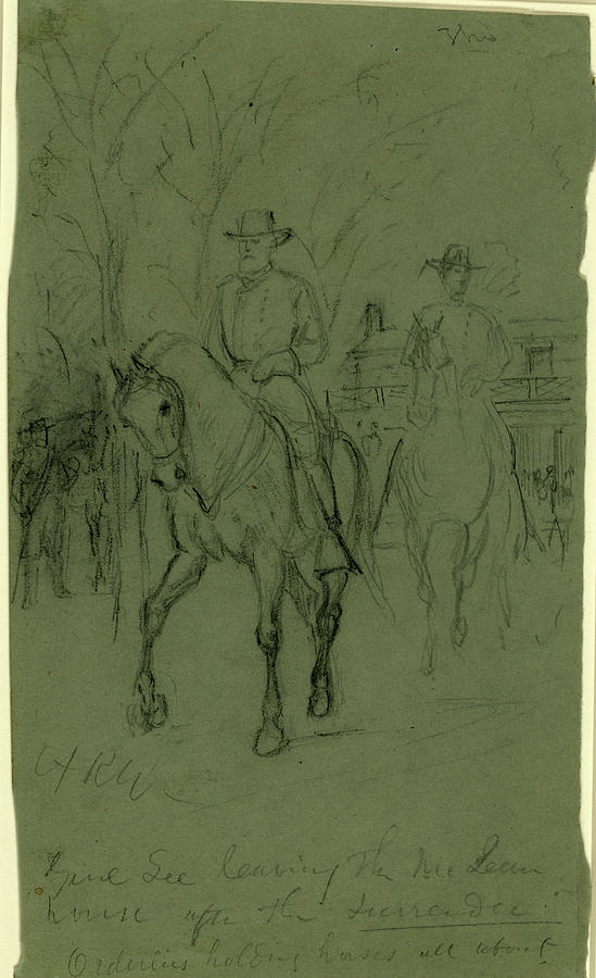 Mclean House Drawing - Genl. Lee Leaving The Mclean House After The Surrender by Quint Lox