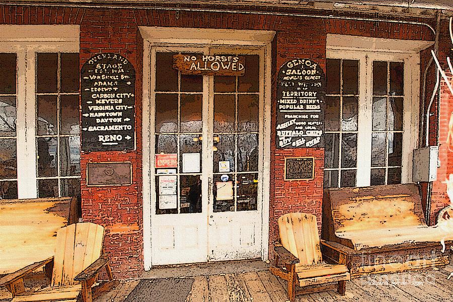 Genoa Saloon Oldest Saloon in Nevada Digital Art by Artist and Photographer Laura Wrede