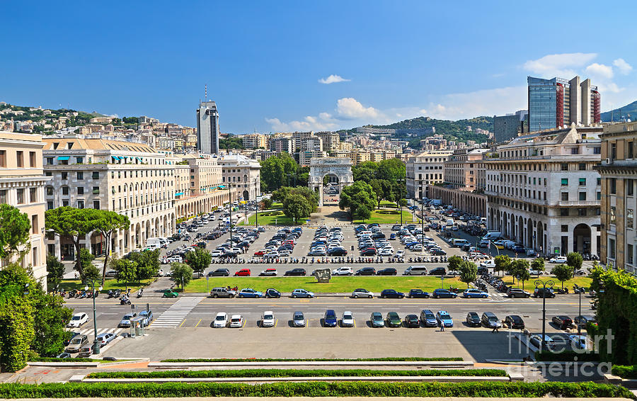 Genova - Piazza della Vittoria overview Photograph by Antonio Scarpi