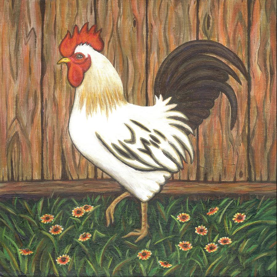 Rooster Painting - Gent the Rooster by Linda Mears