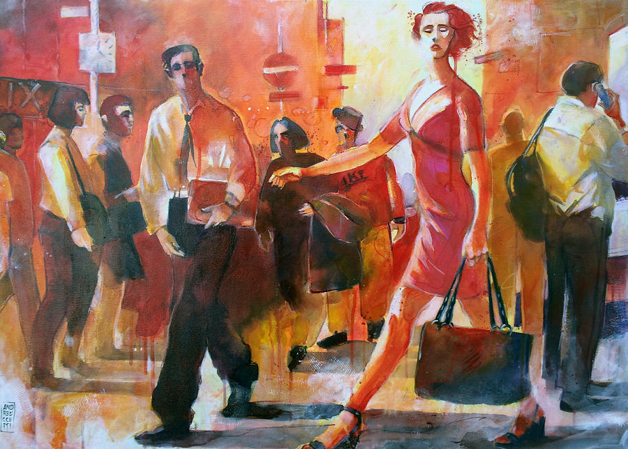Street Life Painting - Gente per strada by Alessandro Andreuccetti Street Life Painting - Gente per strada by Alessandro Andreuccetti