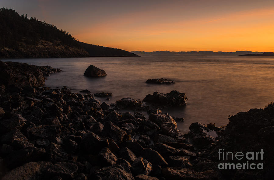 Washington Coast Photograph - Gentle Evening San Juans Sunset Beach by Mike Reid