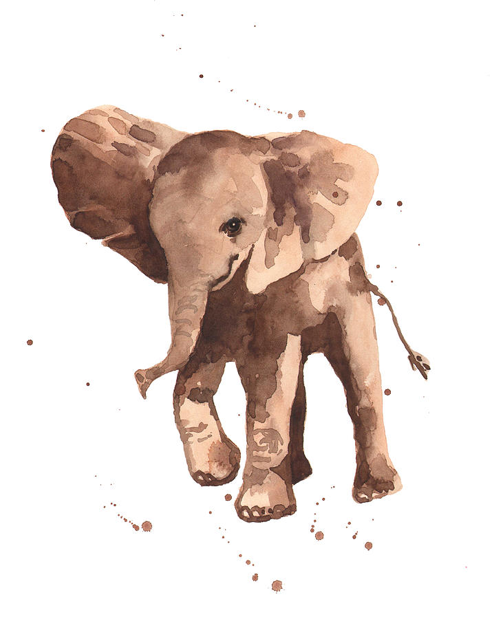 Elephant Painting - Gentle Graham Elephant by Alison Fennell