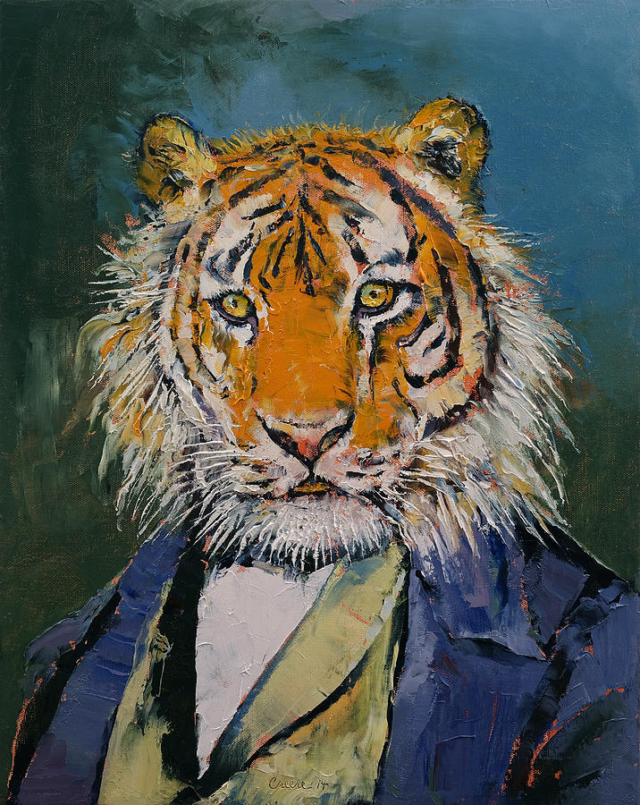 Cat Painting - Gentleman Tiger by Michael Creese