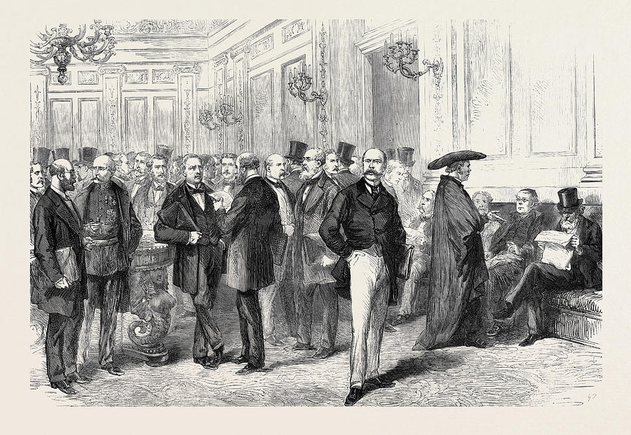 Gentlemen In Conversation 1873 Drawing by English School - Fine Art America