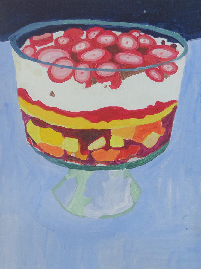Genuine Authentic English Trifle Painting By Olivia Hoff